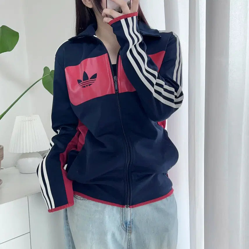 [BUNJANG] Adidas Navy Red ST DIVER Jersey Zip-Up (95) / [정품] 아디다스 네이비레드 ST DIVER 져지 집업 [ 95 ]
