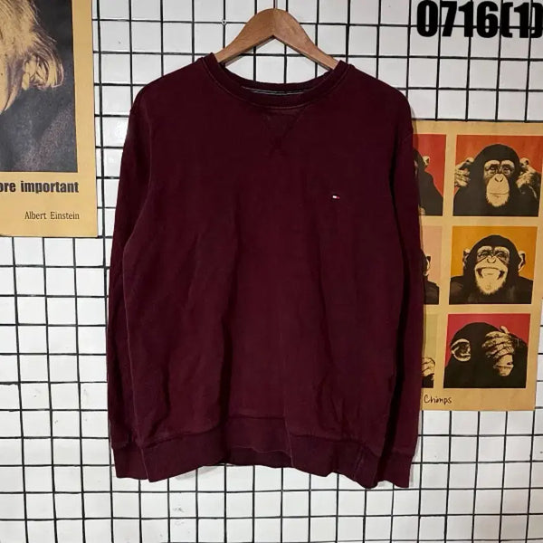 [BUNJANG] Tommy Hilfiger Sweatshirt Burgundy Medium / 타미힐피거 맨투맨 버건디 M