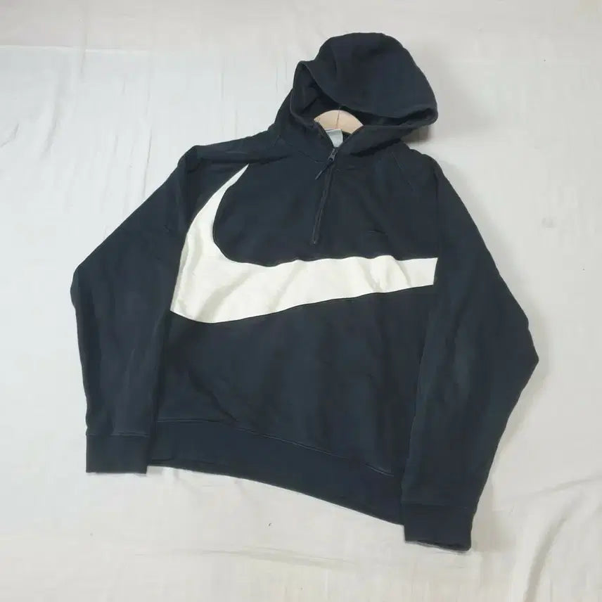 [BUNJANG] Nike Big Swoosh Half Zip Hoodie / 나이키 빅스우시 반집업 후드티