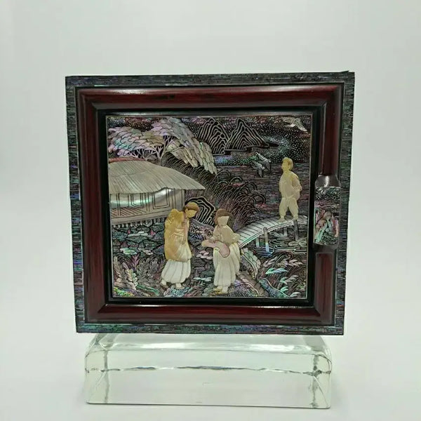 [BUNJANG] 1970s Korean Mother of Pearl Inlaid Celadon Vase Wall Art / NO.82 70S빈티지 한국전통 세절자개 입체 나전칠기 액자