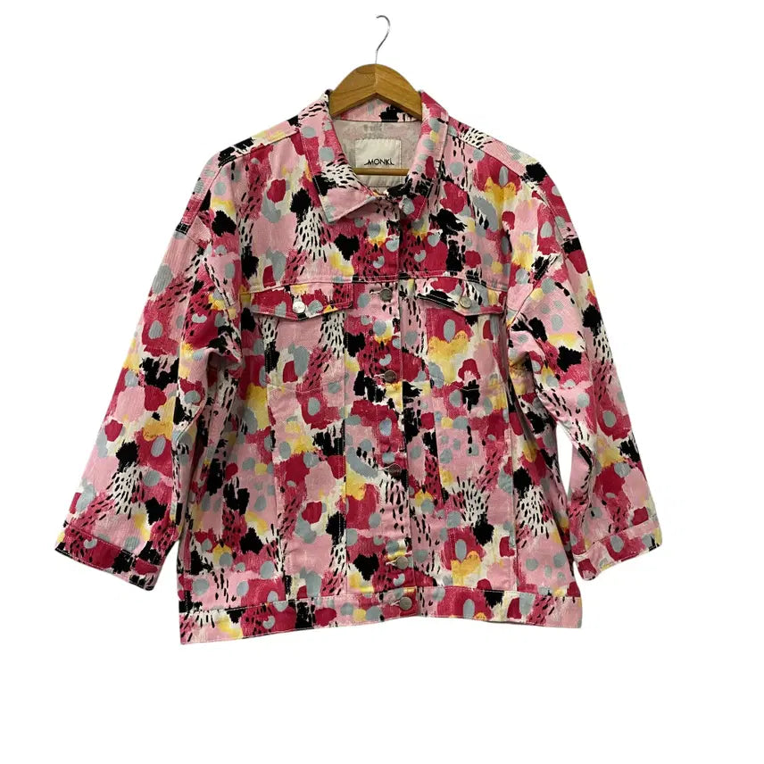 [BUNJANG] MONKI Patterned Denim Jacket (Size S) / A496. MONKI 패턴 데님 자켓(S)