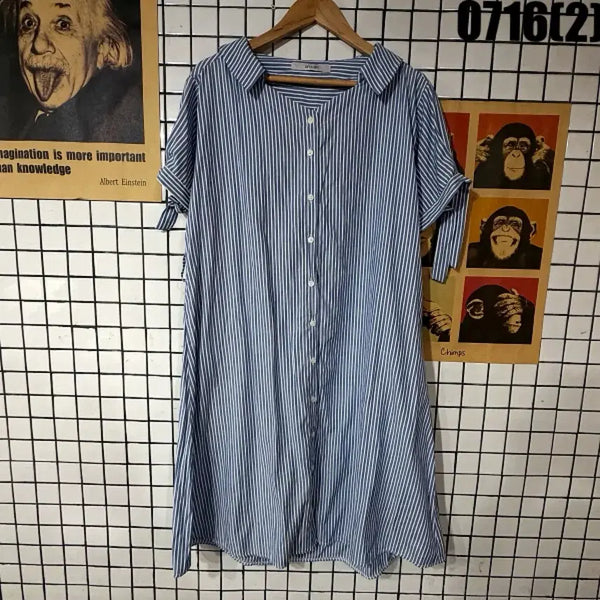 [BUNJANG] ON&ON Stripe Shirt Dress / 온앤온 스트라이프 셔츠 원피스 0716