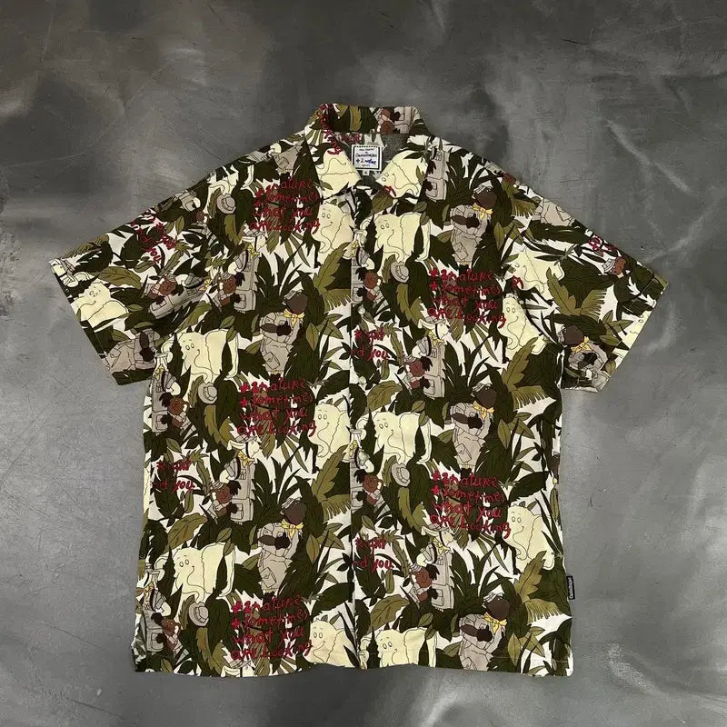 [BUNJANG] Castelbajac Safari Character Hawaiian Shirt / 까스텔바쟉 사파리 캐릭터 하와이안 셔츠 y18476