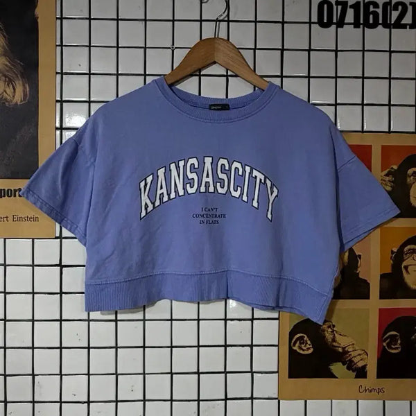 [BUNJANG] Kansas City Crop Sweatshirt / 캔자스 시티 크롭 맨투맨 S 0716