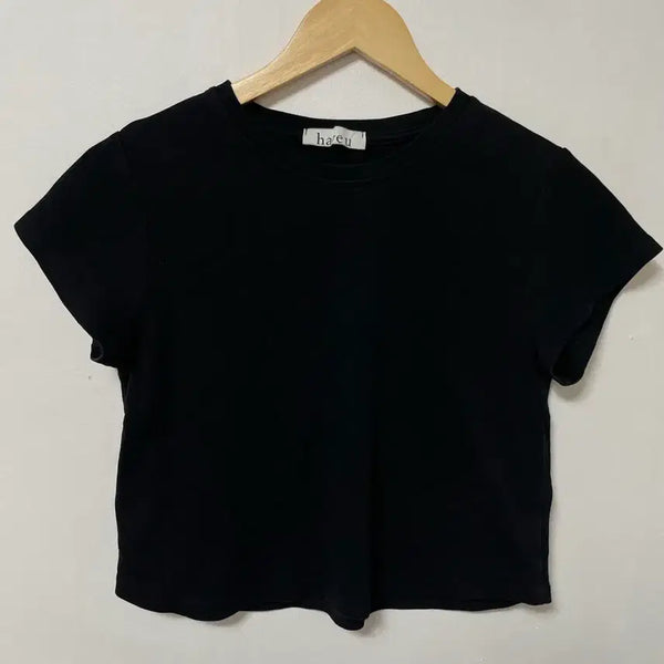 [BUNJANG] Have u Span Crop T-shirt / 55 have u 스판 크롭 반팔티 정품