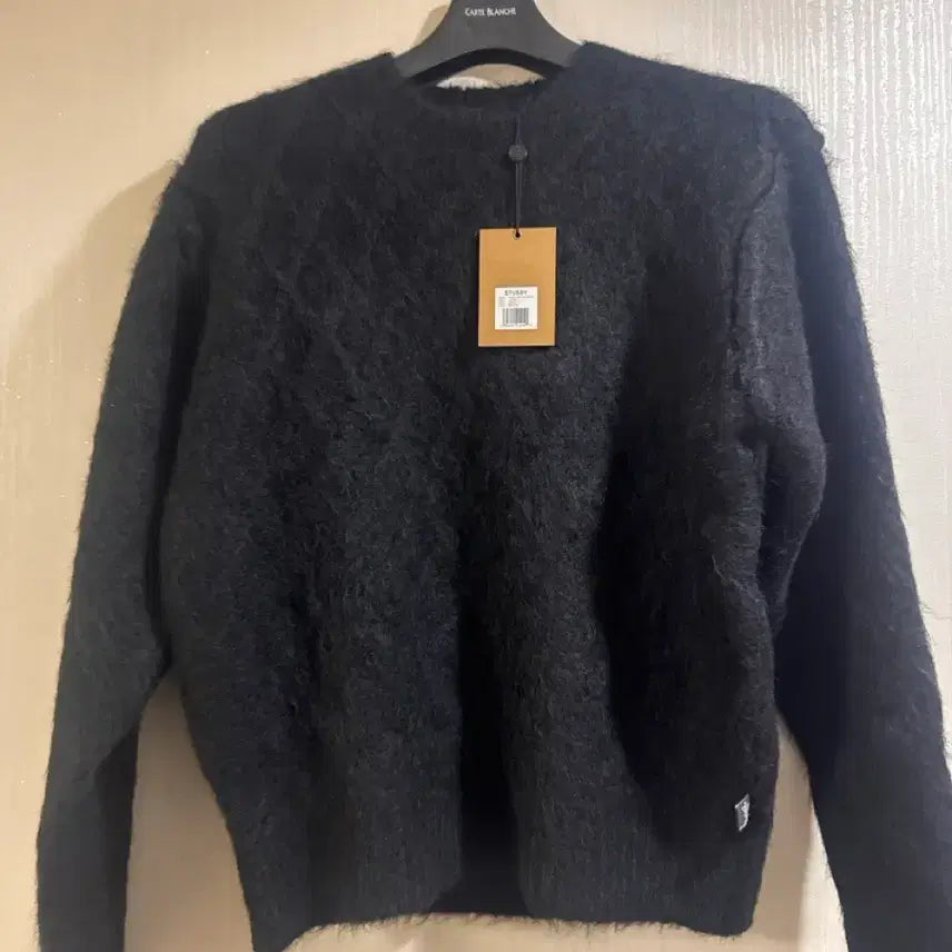 [BUNJANG] Stussy Mohair Argyle Knit - Black (M) / 스투시 모헤어 아가일 니트 블랙 M