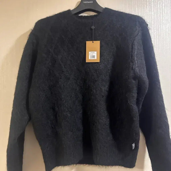 [BUNJANG] Stussy Mohair Argyle Knit - Black (M) / 스투시 모헤어 아가일 니트 블랙 M