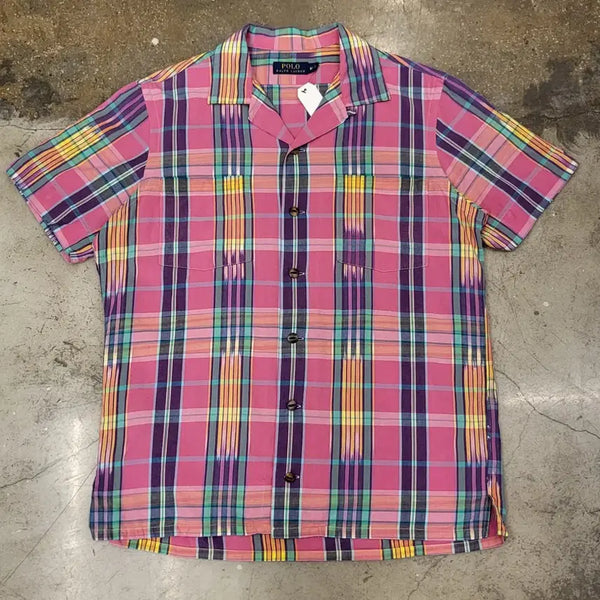 [BUNJANG] Polo Ralph Lauren Vintage Check Hawaiian Short Sleeve Shirt / 미국 빈티지 폴로랄프로렌 체크 하와이안 반팔셔츠 체크셔츠