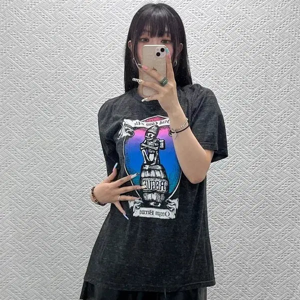 [BUNJANG] American Vintage Dead Guy Ale Skull Punk T-Shirt L / 아메리칸 빈티지 데드 가이 에일 스컬 펑크 반팔티 L C13140