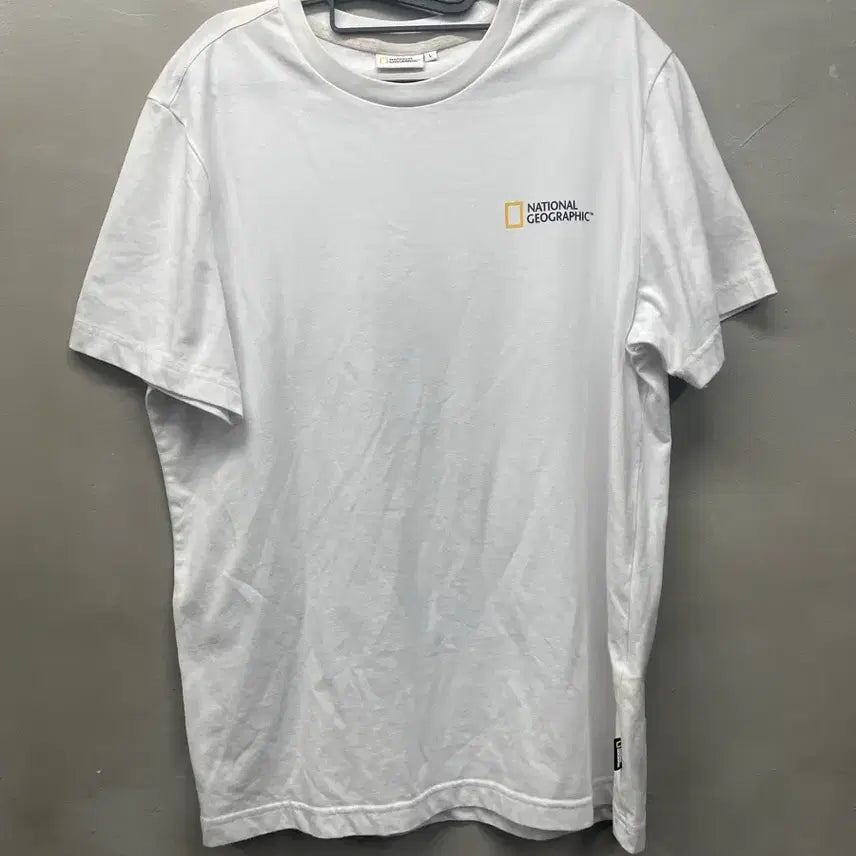 [BUNJANG] National Geographic Logo T-Shirt White L / 내셔널지오그래픽 반팔 티셔츠 화이트L
