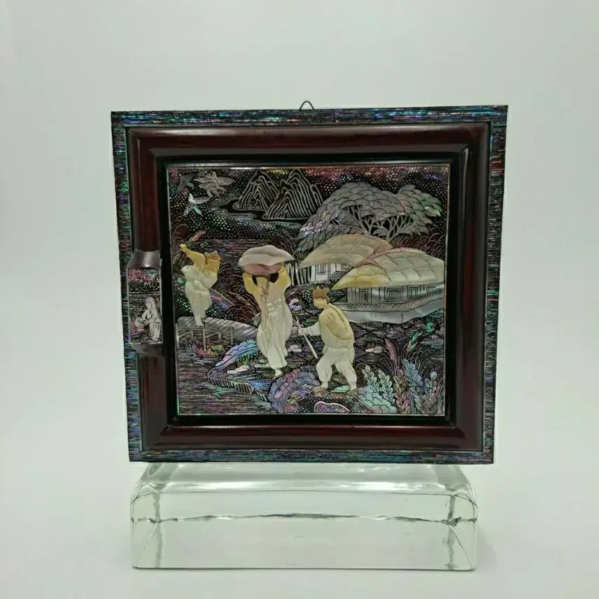 [BUNJANG] 70s Vintage Korean Mother of Pearl Inlaid Cabinet Panel Wall Art / NO.80 70S빈티지 한국전통 세절자개 입체 나전칠기 액자
