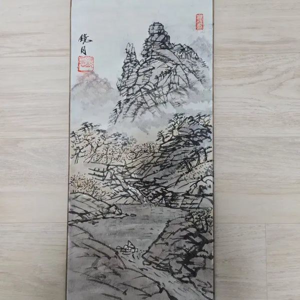 [BUNJANG] Antique Korean Painting Scroll Landscape Painting / 동양화 산수화 족자 골동품
