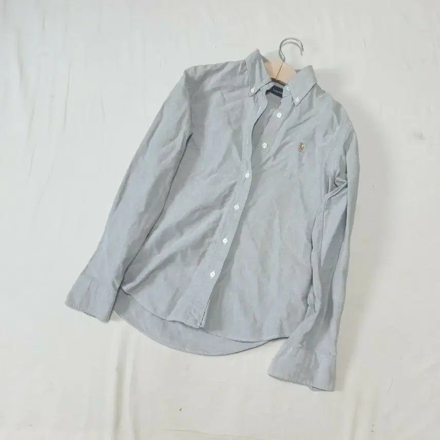 [BUNJANG] Polo Ralph Lauren Grey Solid Shirt Women's Small / 폴로 그레이 솔리드 셔츠 여성