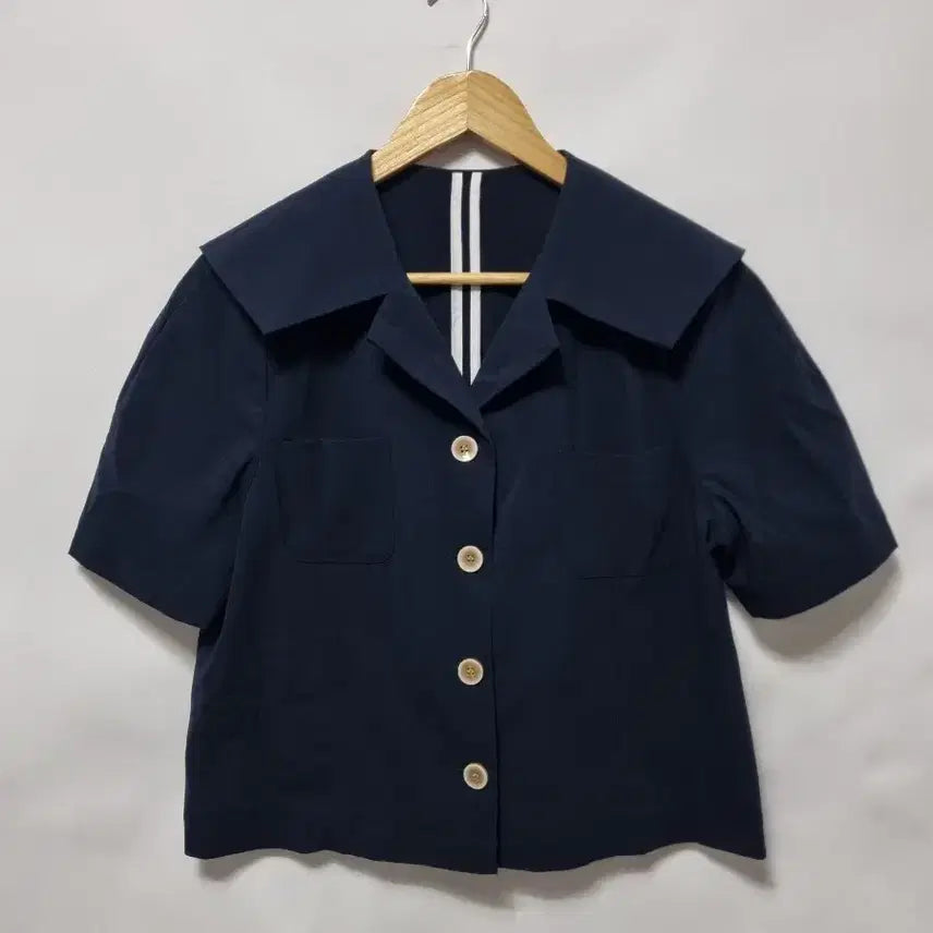 [BUNJANG] J.J. GOTS Sailor Collar Short Sleeve Jacket / JJ지고트 반팔 세일러 카라 자켓 90