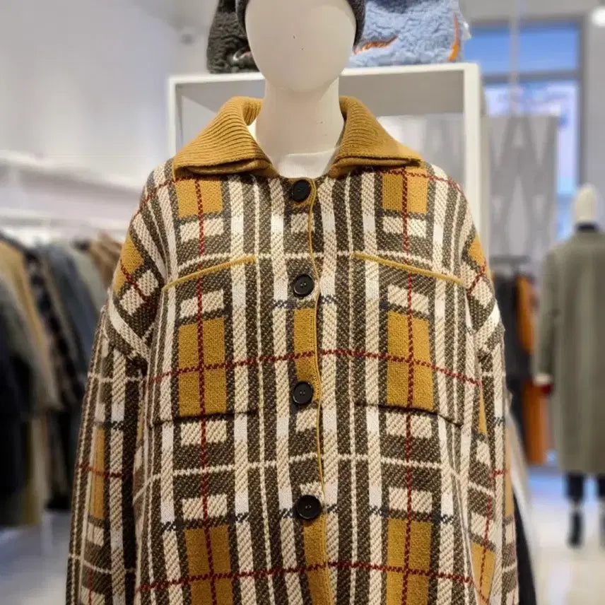 [BUNJANG] Studio Tomboy Check Collar Cardigan / 스튜디오 톰보이 체크 카라 가디건