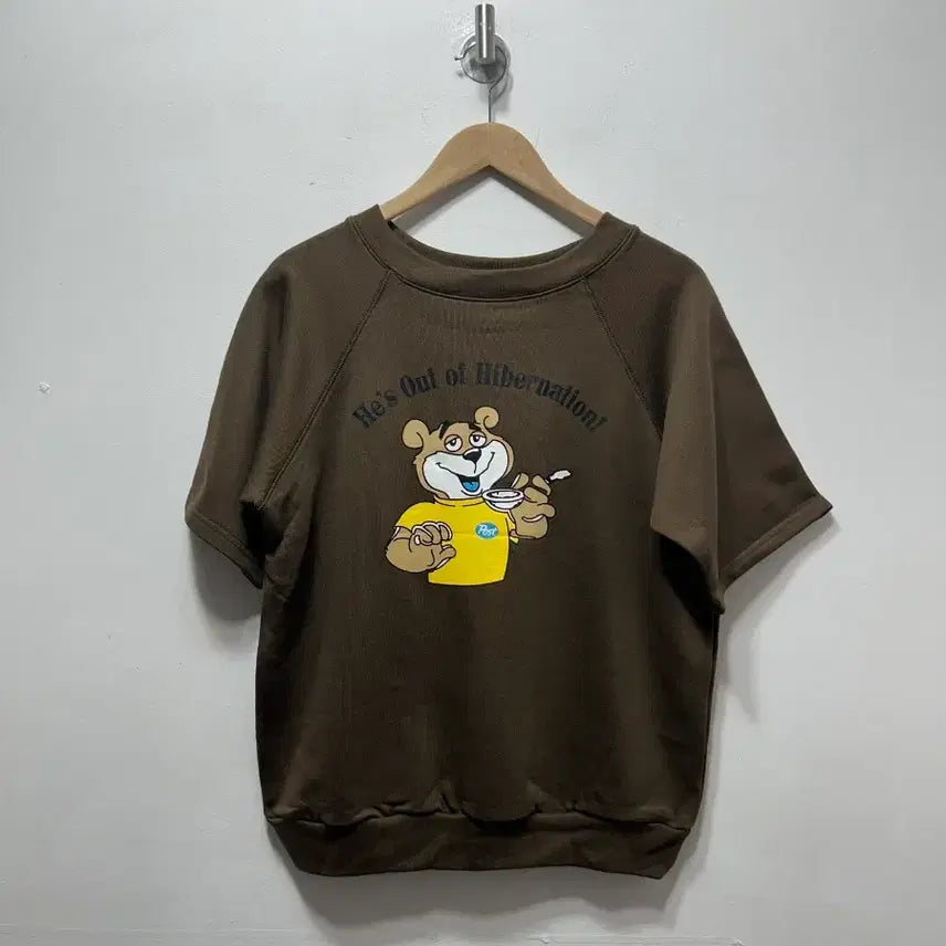 [BUNJANG] Brown Bear Short Sleeve Sweatshirt Women's M / 브라운 베어 반팔 맨투맨 여성 M