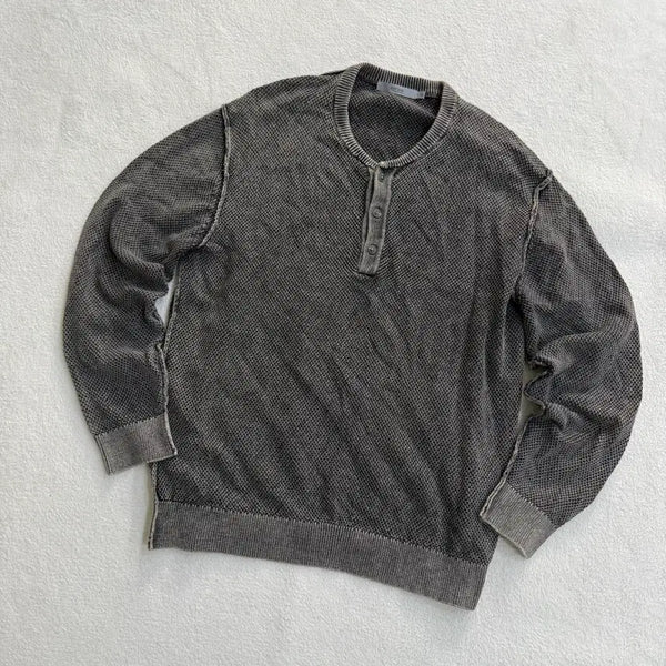 [BUNJANG] 110 Series Henry Neck Dyeing Knit 0511T / 110 시리즈 헨리 넥 다잉 니트 0511T