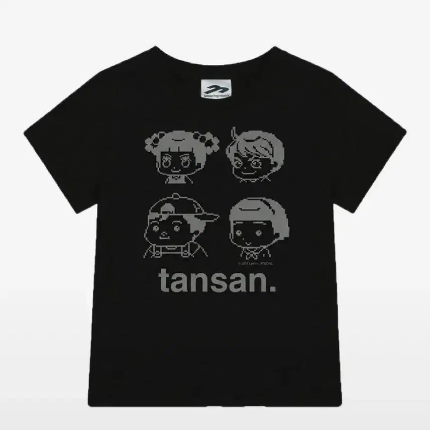 [BUNJANG] Annyeongjadu X Tansan Friends Pixel T-shirt (Black) / 탄산마그네슘 안녕자두야X탄산 프렌즈 픽셀 티셔츠 (블랙)