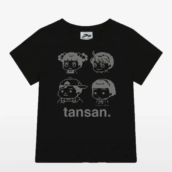 [BUNJANG] Annyeongjadu X Tansan Friends Pixel T-shirt (Black) / 탄산마그네슘 안녕자두야X탄산 프렌즈 픽셀 티셔츠 (블랙)