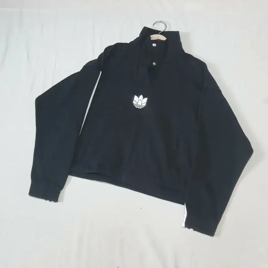 [BUNJANG] Adidas Trefoil Logo Half-Zip Sweatshirt Black M / 아디다스 삼선 로고 반집업 맨투맨 블랙