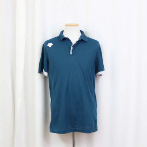 [BUNJANG] Descente Men's Premium Cooling Blue Tone Short Sleeve Polo Shirt / [정품] 데상트 남성 쿨링 블루톤 반팔 카라티 상상샵