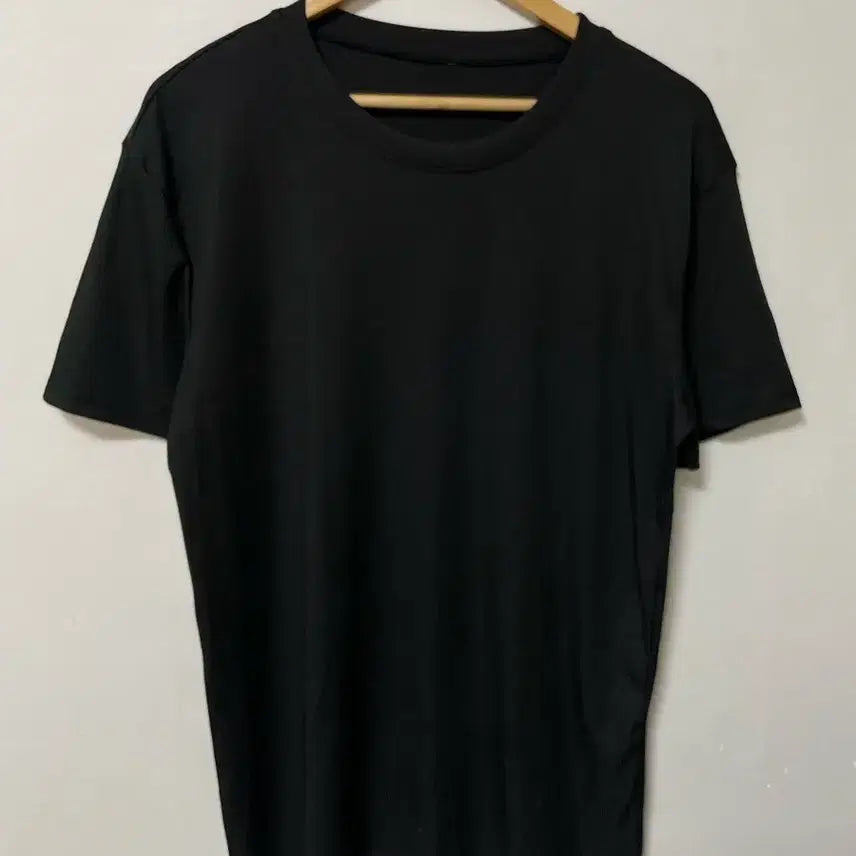 [BUNJANG] Black Ribbed Functional Spandex Short Sleeve T-Shirt / 100-105 블랙 골지 기능성 스판 반팔티