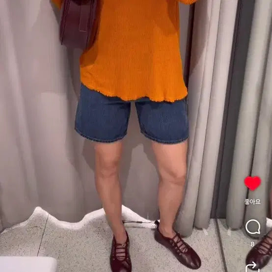 [BUNJANG] ZARA TRF Denim Mid-Rise Bermuda Shorts / 자라 TRF 데님 미드라이즈 버뮤다 팬츠 8197/075