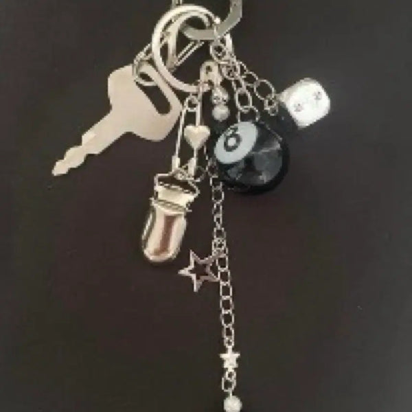 [BUNJANG] Handmade 8-Ball Dice Clip Keychain / handmade 8볼 다이스 클립 키링