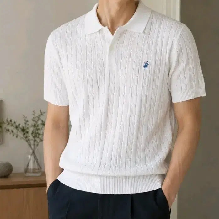 [BUNJANG] Burberry Hills Club Polo Knit Short Sleeve T-Shirt Size 105 / 버버리 힐스 클럽  폴로 니트 반팔 카라티 105