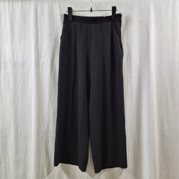 [BUNJANG] Vintage Black Wide Banding Slacks / 구제 빈티지 블랙 와이드 밴딩 슬랙스
