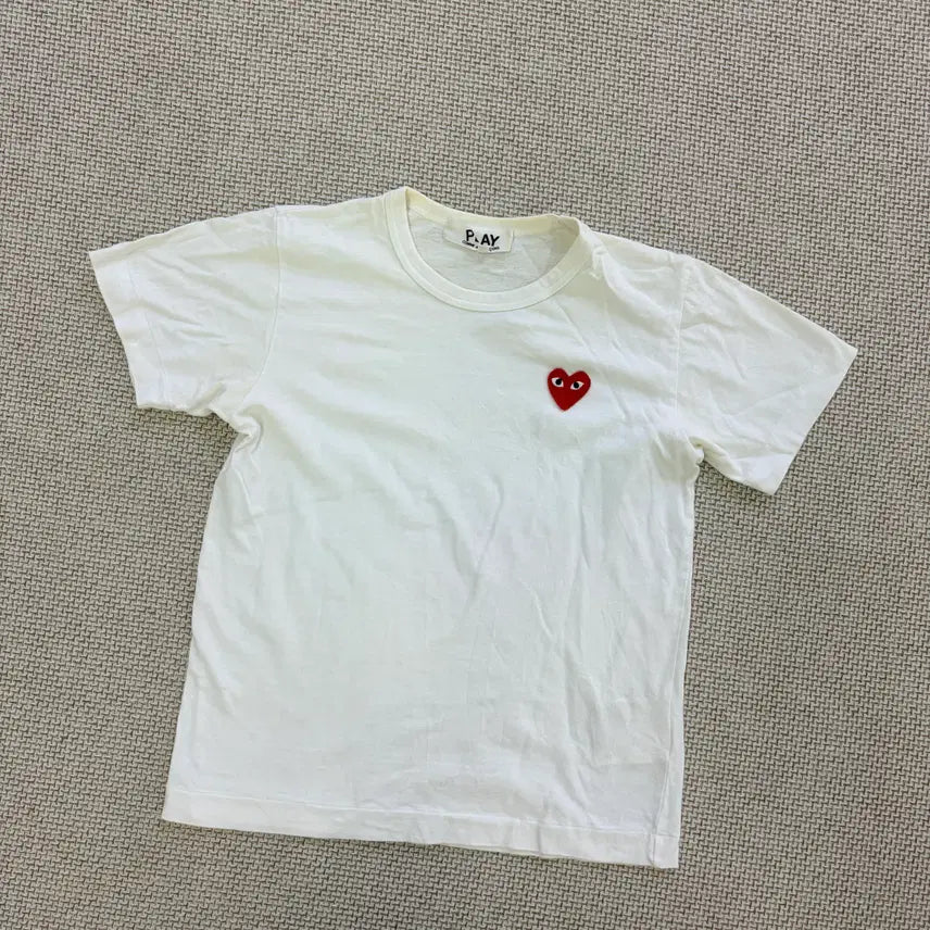 [BUNJANG] Comme des Garçons PLAY Short Sleeve T-Shirt White / L 꼼데가르송 반팔 티 0716D2