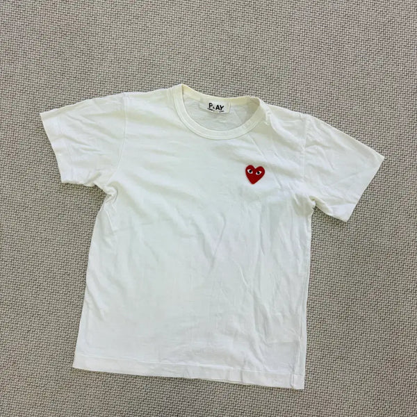 [BUNJANG] Comme des Garçons PLAY Short Sleeve T-Shirt White / L 꼼데가르송 반팔 티 0716D2