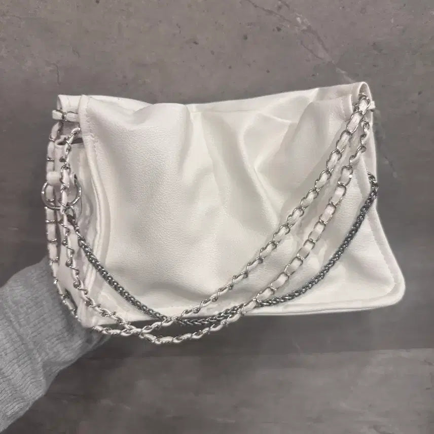 [BUNJANG] Chain Shoulder Bag White / 체인 숄더백 화이트