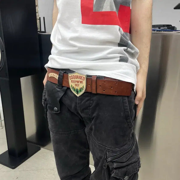 [BUNJANG] Dsquared2 Big Buckle Leather Belt / 디스퀘어드2 빅 버클 레더 벨트