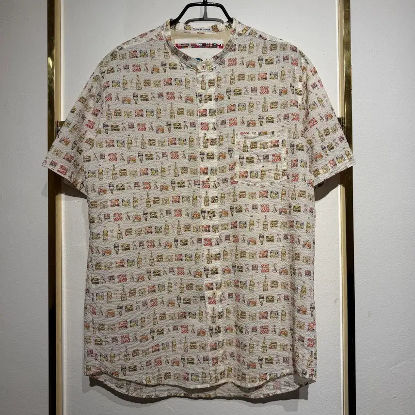 [BUNJANG] WHO'S WHO gallery All-Over Pattern Seersucker Short Sleeve Shirt - M / Who s who gallery 올오버 패턴 시어서커 반팔 셔츠 M