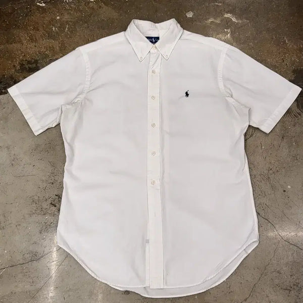 [BUNJANG] Polo Ralph Lauren 00s White Short Sleeve Shirt / 00s 미국 빈티지 폴로랄프로렌 화이트 반팔셔츠