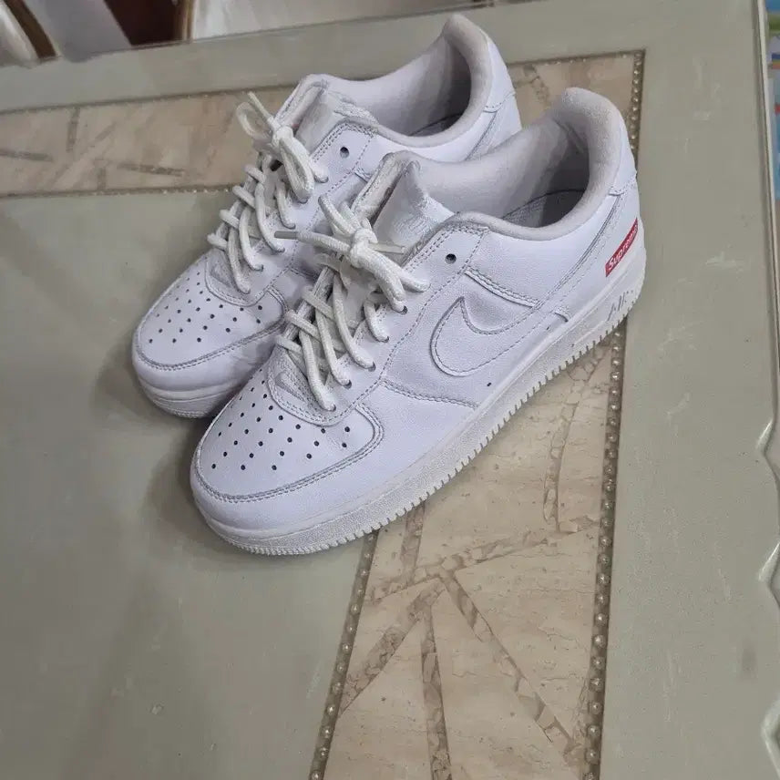 [BUNJANG] Nike Air Force 1 Supreme White / 나이키 에어포스 1 슈프림 화이트 세탁완료