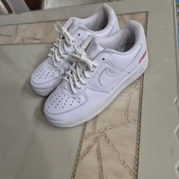 [BUNJANG] Nike Air Force 1 Supreme White / 나이키 에어포스 1 슈프림 화이트 세탁완료