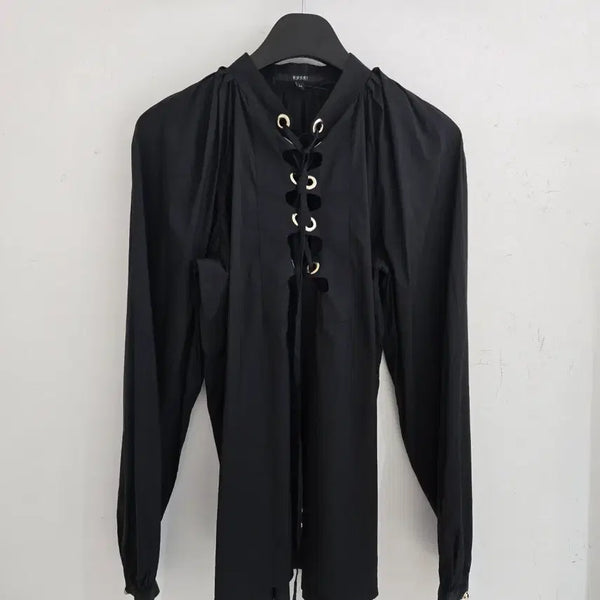 [BUNJANG] Gucci Cotton Blend Black Button-Up Blouse / 구찌 블라우스