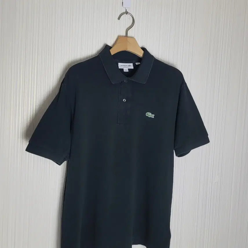 [BUNJANG] Lacoste Classic Fit Cotton Pique Short Sleeve Polo Shirt Black / L 라코스테 클래식핏 반팔카라티 블랙 코튼 피케셔츠