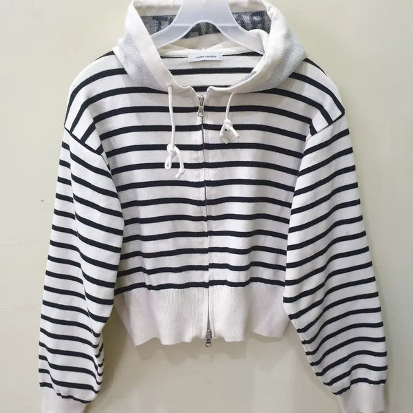 [BUNJANG] Codes Combine Hooded Zip-Up Jacket Ivory/Navy Free Size / codes combine 후드집업 아이보리/네이비 Free