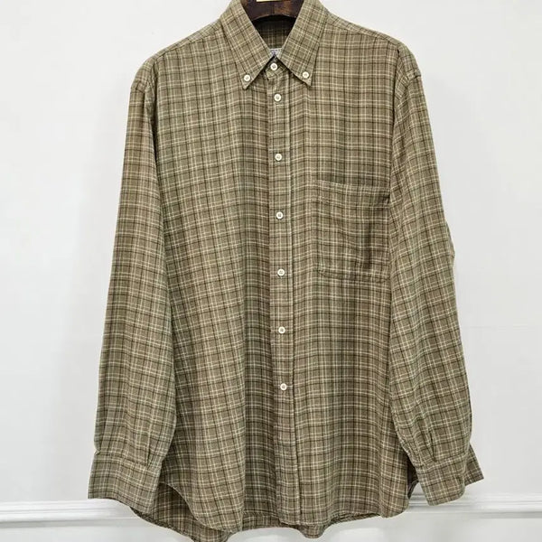 [BUNJANG] Brioni Wool Cotton Blend Checkered Shirt / 브리오니 울 코튼 혼방 체크셔츠 [ 로로피아나 톰포드 쿠치넬리 루이비통 에르메스 디올 ]