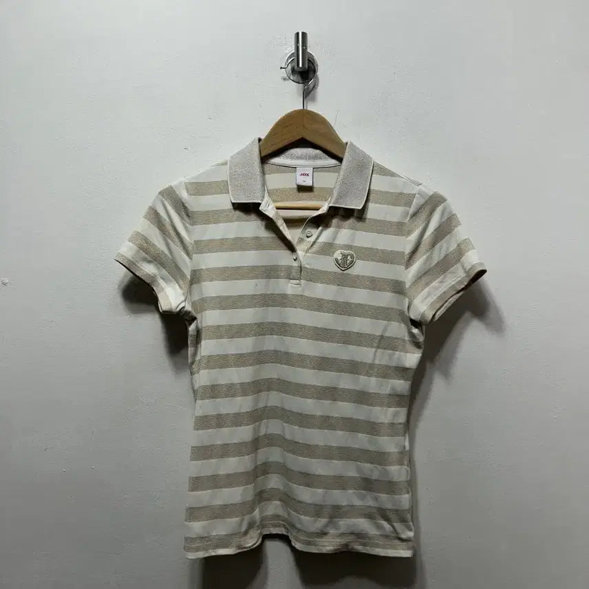[BUNJANG] JDX Women's Golf Wear Striped Short-Sleeve Polo Shirt (Size S) / JDX 여성 골프웨어 스트라이프 반팔 카라티 S