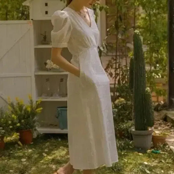 [BUNJANG] Renina Rosa Volume V-Neck Dress Size S / 르니나 로사 볼륨 브이넥 원피스 S