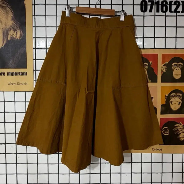 [BUNJANG] Brown Flare Long Skirt / 갈색 플레어 스커트 0716