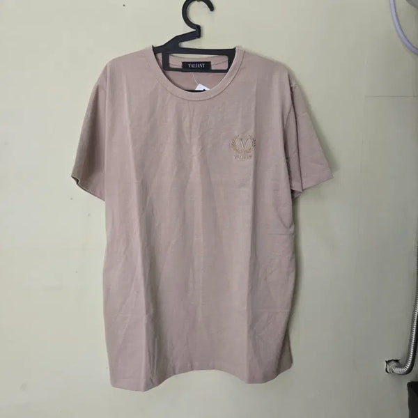 [BUNJANG] VALIANT Embroidered Logo Short Sleeve T-Shirt Beige Free Size / [Free] VALIANT 반팔티 베이지