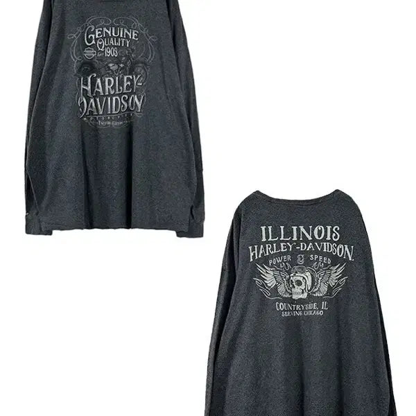 [BUNJANG] Harley Davidson Vintage Graphic Long Sleeve T-Shirt 3XL / [3XL] HARLEY DAVIDSON 할리 빈티지그래픽 긴팔티