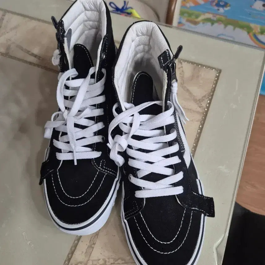 [BUNJANG] Vans Sk8-Hi Black White Zipper Sneakers / 반스 스케이트하이 블랙 화이트 지퍼 스니커즈 새상품입니다