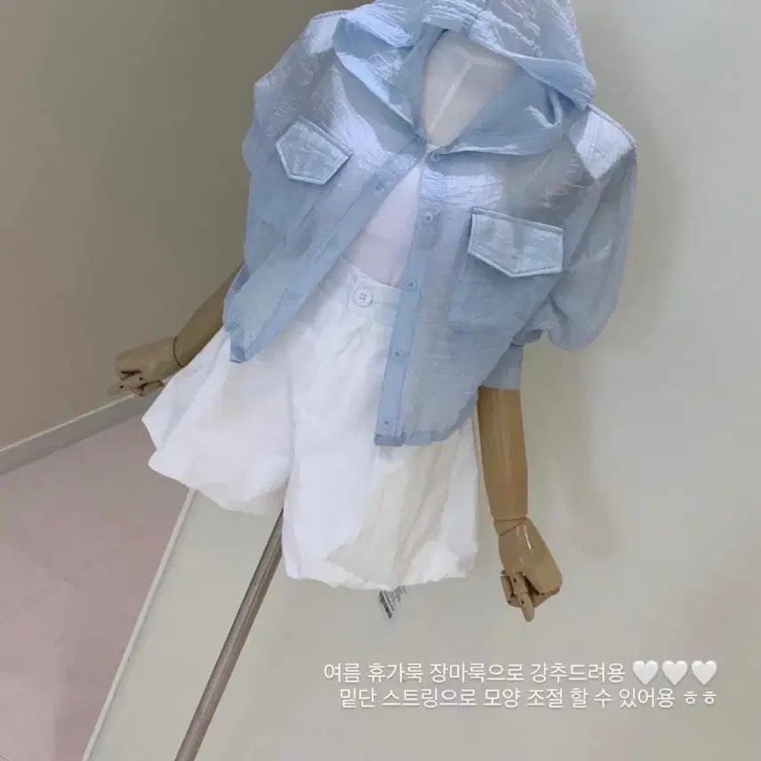 [BUNJANG] Hooded Crop Shirt / 후드 크롭셔츠