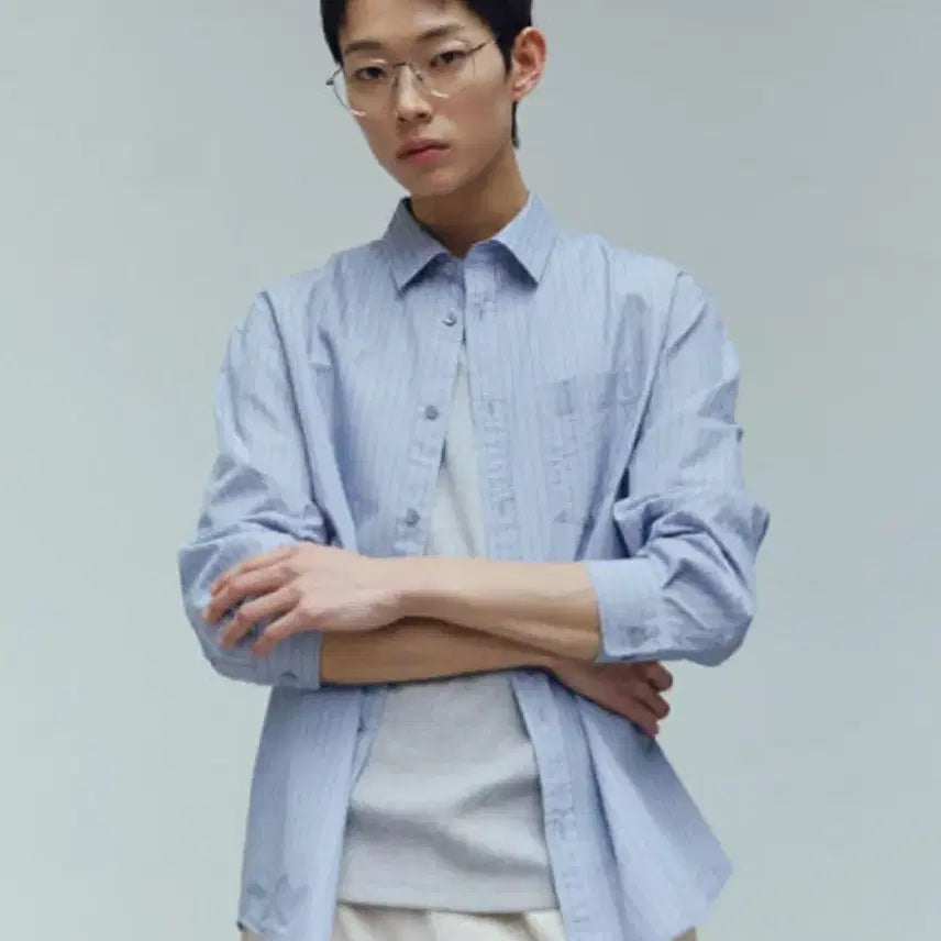 [BUNJANG] Mind Bridge Multi Stripe Oversized Shirt / 마인드브릿지 멀티 스트라이프 오버핏 셔츠 110